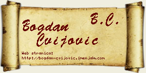 Bogdan Cvijović vizit kartica